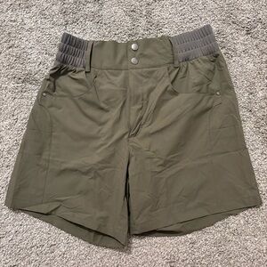 Olive Green Athletic Stretch Shorts